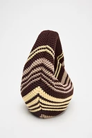 STRIPED CROCHET BUCKET BAG