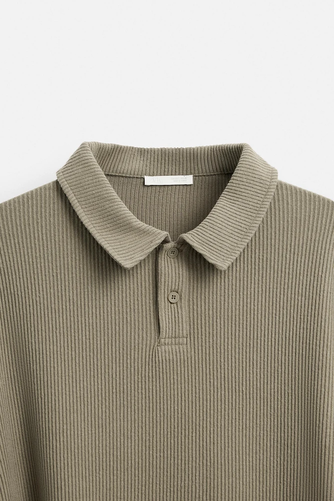 POLO À TEXTURE CÔTELÉE