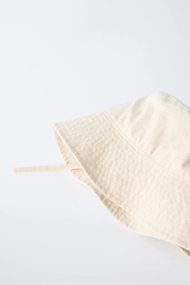 COTTON LINEN BUCKET HAT