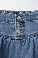 BUTTONED DENIM SKIRT