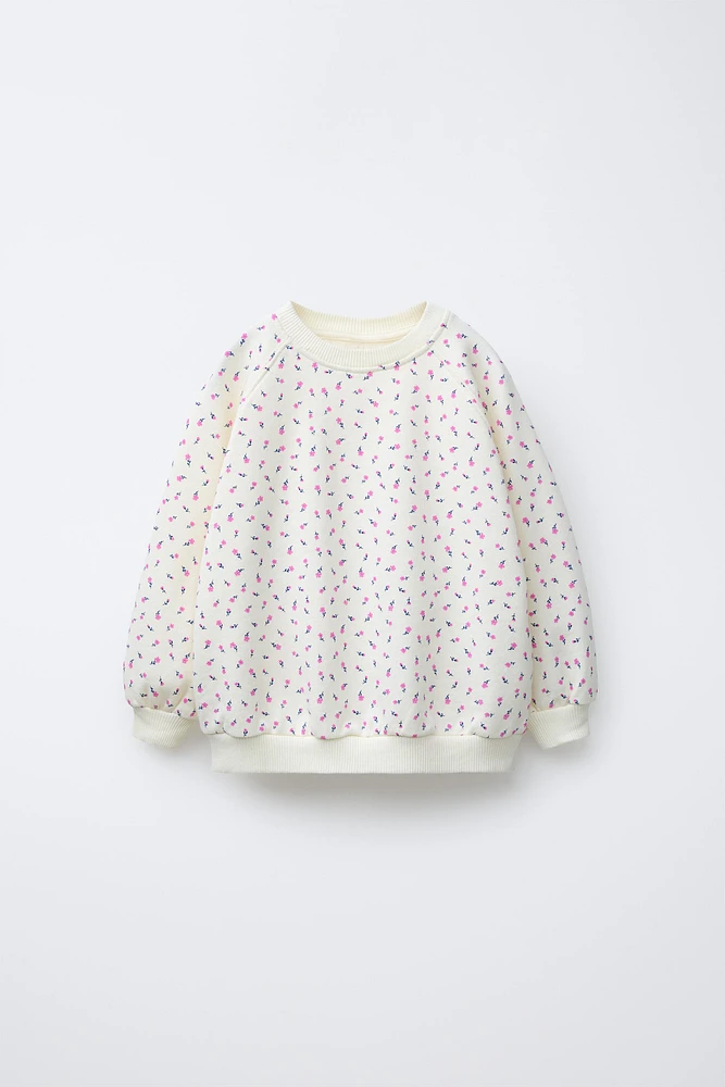FLORAL PRINT SWEATSHIRT