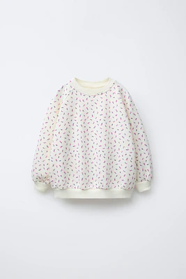 FLORAL PRINT SWEATSHIRT