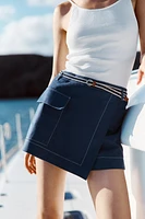 JUPE-CULOTTE CROISÉE CEINTURE