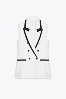 CONTRAST PIPING VEST
