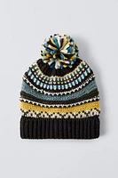 JACQUARD CAP WITH POMPOM