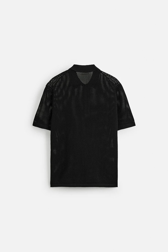 POLO EN MAILLE AJOURÉE