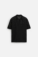 KNIT LACE POLO SHIRT