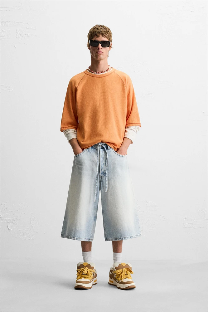 CONTRAST KNIT T-SHIRT