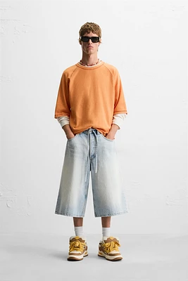 CONTRAST KNIT T-SHIRT