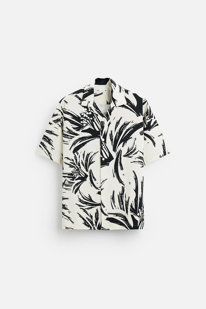 ABSTRACT PRINT STRETCH SHIRT