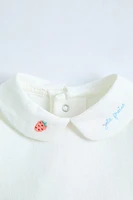 BODYSUIT WITH EMBROIDERED COLLAR