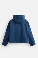 BLOUSON RELAXED FIT DÉLAVAGE PLISSÉ