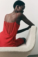 ROBE MI-LONGUE BUSTIER ASYMÉTRIQUE