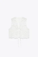 EMBROIDERED TIE VEST
