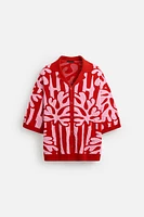 CHEMISE EN MAILLE JACQUARD CONTRASTE