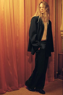 SATIN PINSTRIPE PANTS