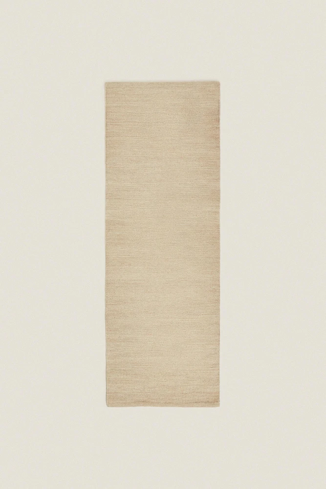 WOOL AND COTTON RUNNER RUG