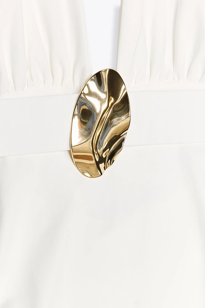 DRAPED HALTER DRESS