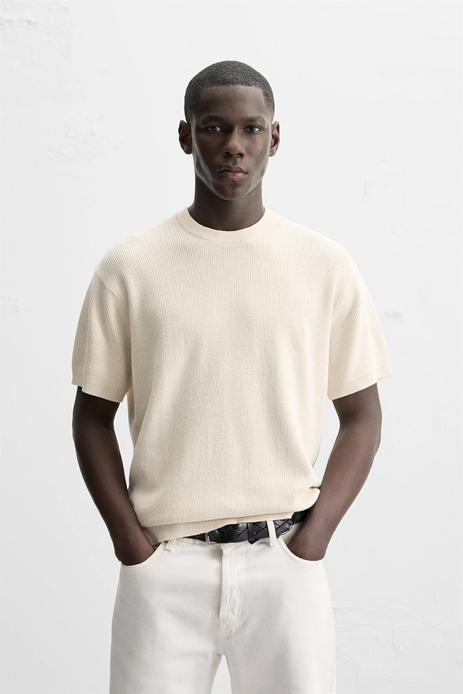 T-SHIRT EN MAILLE PERLÉE