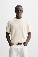 T-SHIRT EN MAILLE PERLÉE