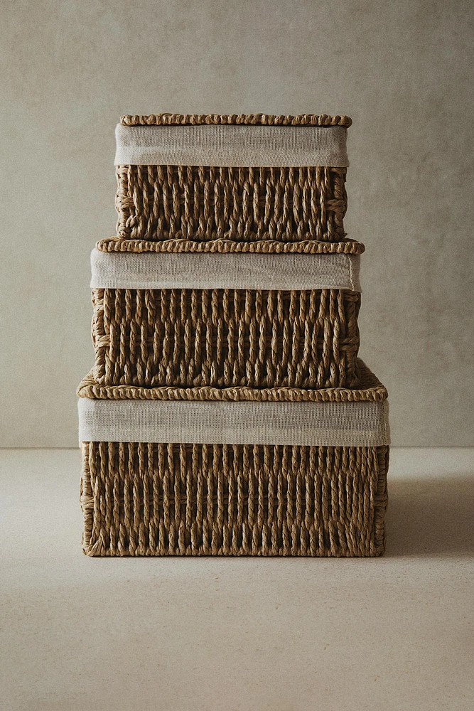BASKET WITH FABRIC LINING