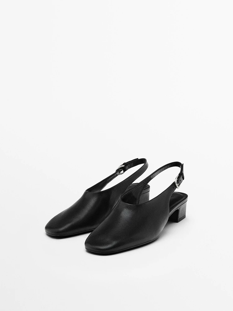 High-heel slingback shoes