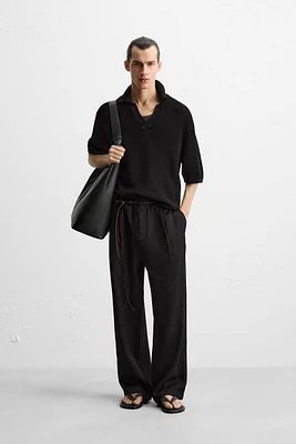 TEXTURED KNIT POLO SHIRT