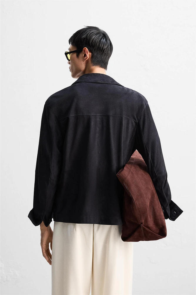 VESTE EN CUIR DAIM
