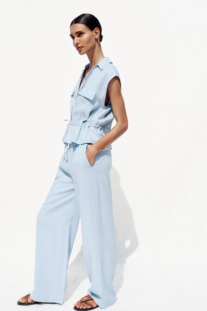 PANTALON LARGE TAILLE ÉLASTIQUE