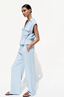 PANTALON LARGE TAILLE ÉLASTIQUE