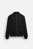 FAUX SUEDE BOMBER JACKET