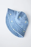 FLORAL DENIM BUCKET HAT