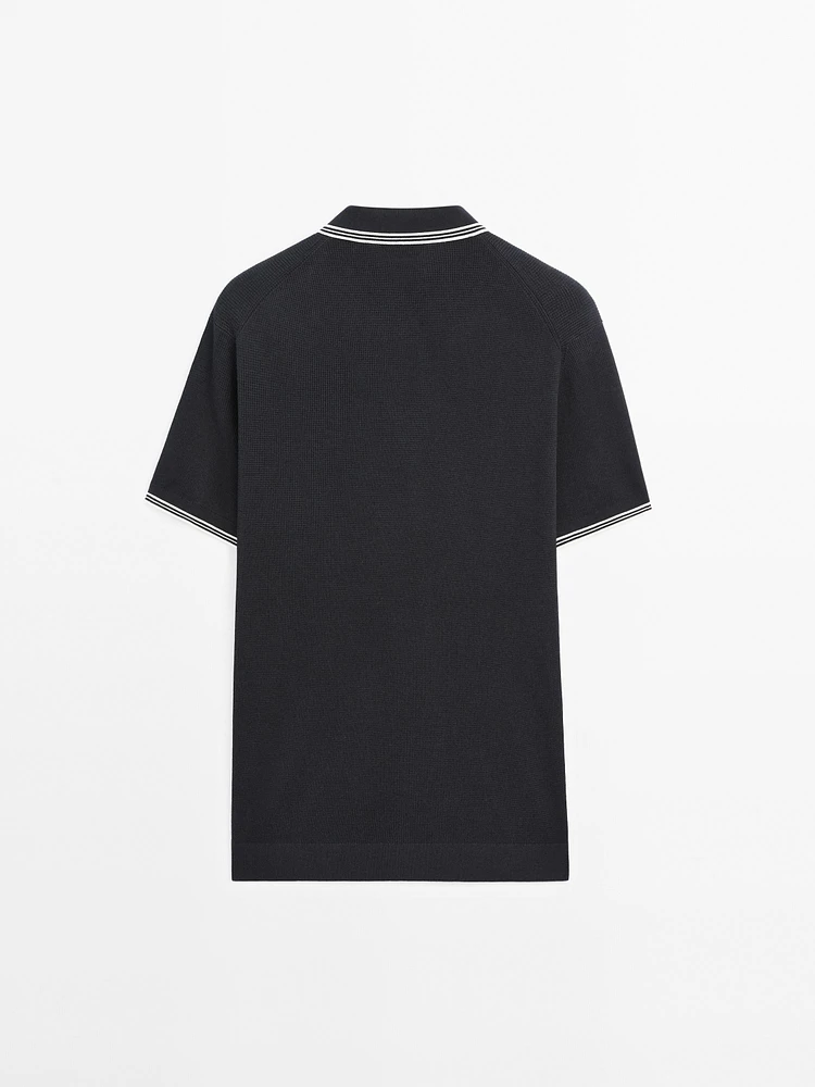 100% cotton knit polo shirt