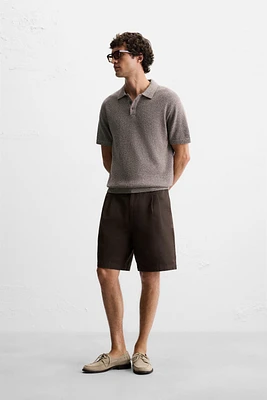 POLO EN MAILLE STRUCTURE CONTRASTÉE