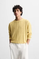 100% LINEN RIBBED SWEATER