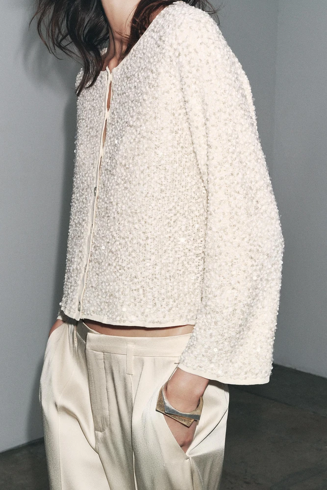 GILET EN MAILLE SEQUINS