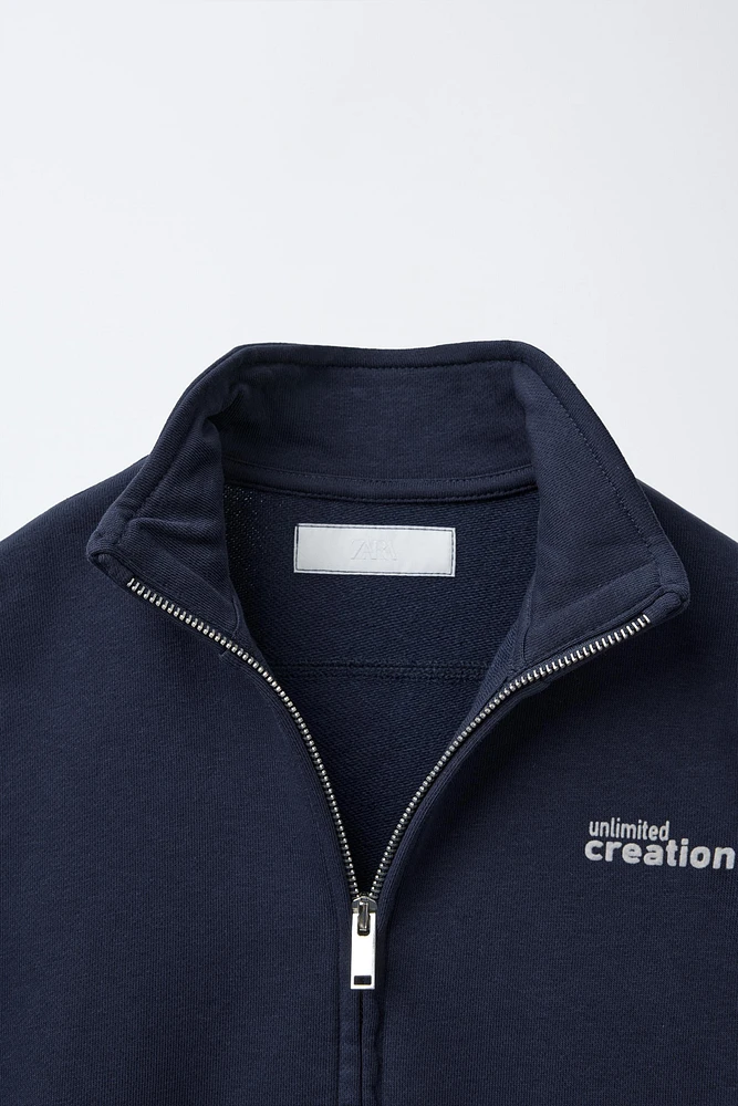 ZIP SWEATSHIRT AND LABEL BERMUDA SET