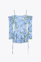 PRINTED TULLE DRESS