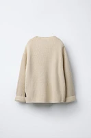 EMBROIDERED TEXT KNIT SWEATER