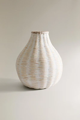 TALL MICROCEMENT BASKET VASE