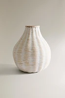TALL MICROCEMENT BASKET VASE