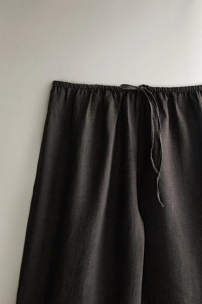 LINEN PANTS WITH WIDE HEM