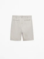 Lightweight linen blend Bermuda shorts