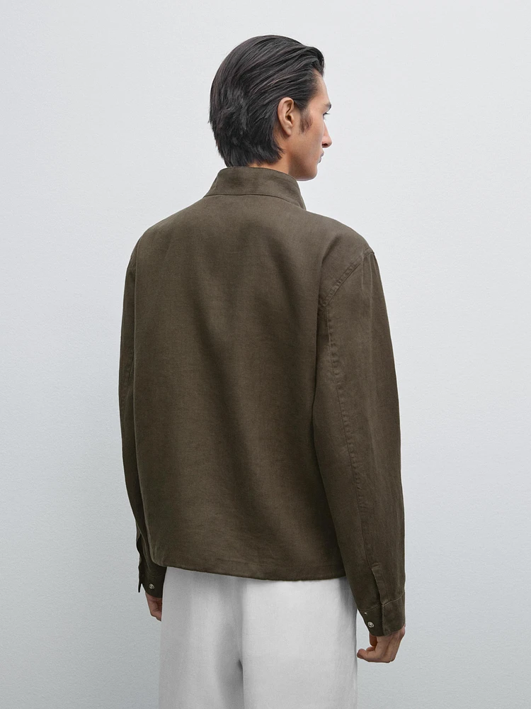 100% linen bomber jacket