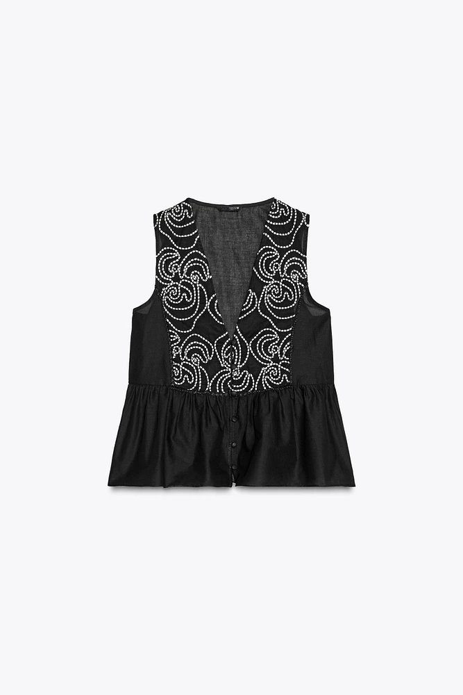 EMBROIDERED LACE BLOUSE
