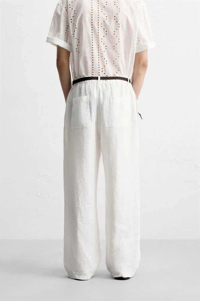 PANTALON RELAXED FIT 100 % LIN