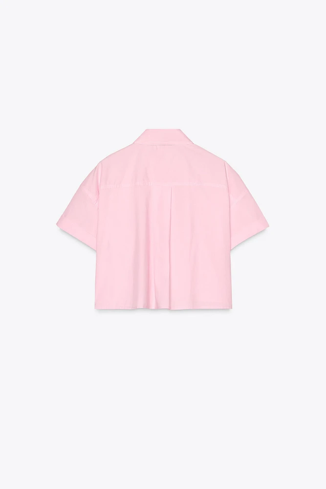 CROP POPLIN SHIRT