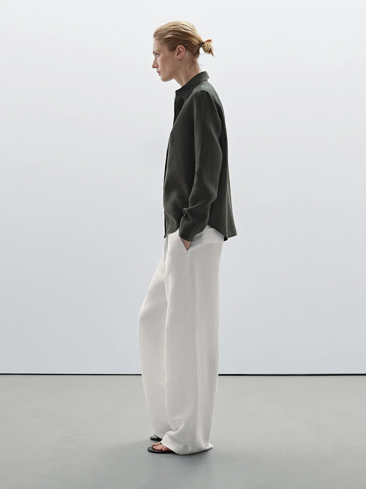 Flowing 100% linen shirt