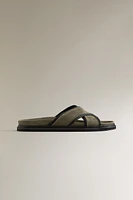 SANDALES CROISÉES CUIR