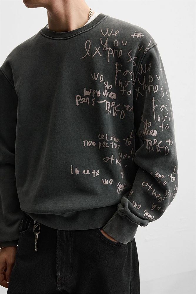 TEXT PRINT SWEATSHIRT